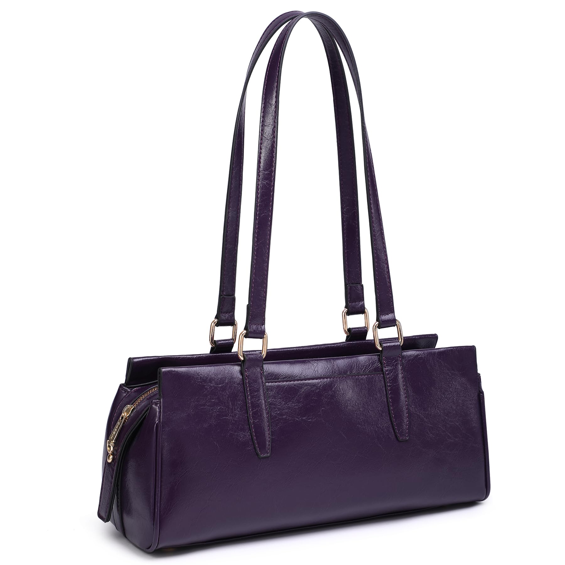 Purple Women's Soft Vegan Leather Hobo Bag, Shoulder Handbag Purse
