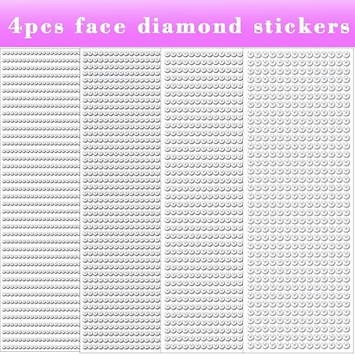 Miniatura 3 de 1799 piezas de 4 hojas de calcomanías de diamantes de imitación de perlas de 0.157 pulgadas, gemas de diamantes de imitación autoadhesivas para