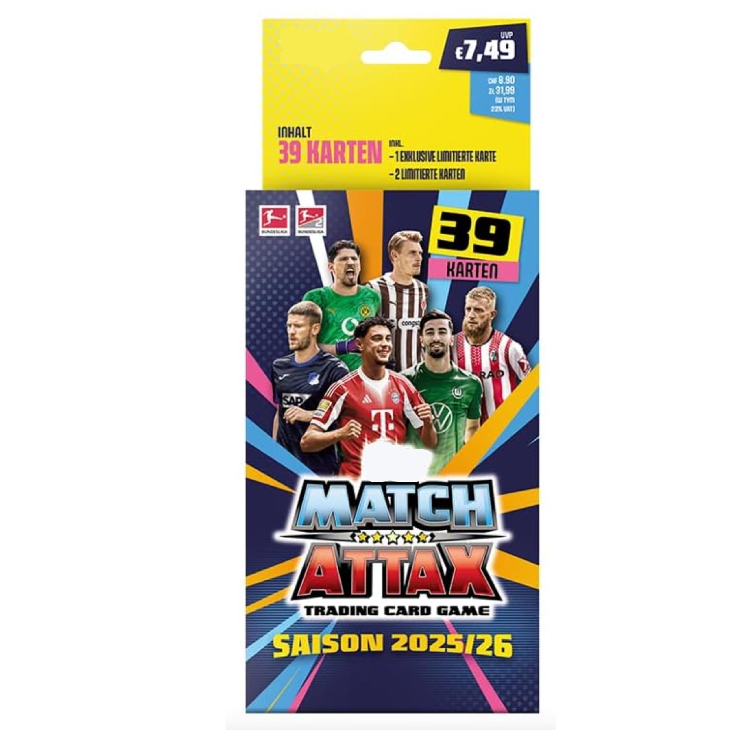 Match Attax Bundesliga 2025/2026 – Eco Pack mit 39 Karten inkl. 1 exklusiven Limited Edition – Offizielles Bundesliga Trading Card Game – Saison 25/26