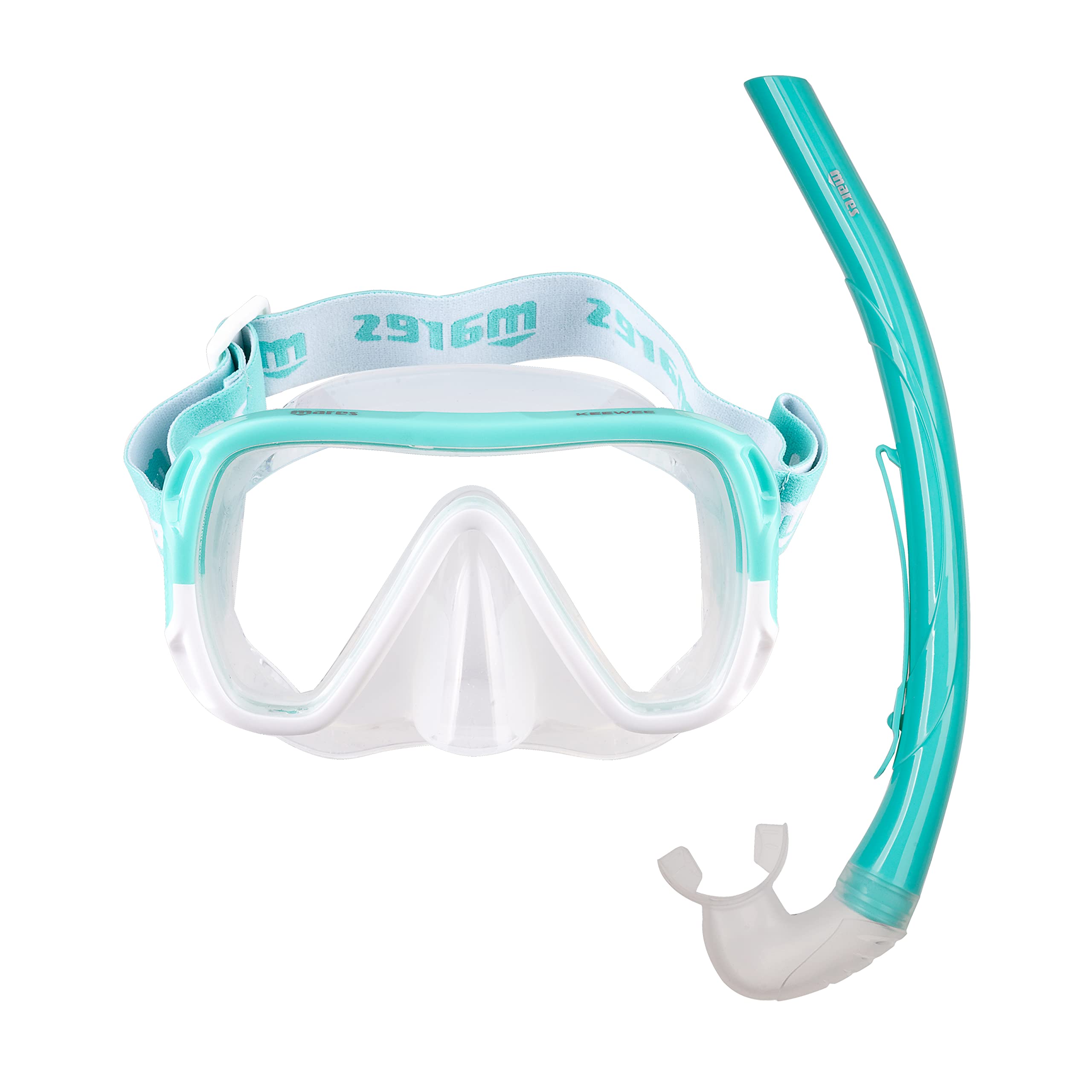 Mares Combo Keewee – Set Masque et Tuba Adulte, Masque à lentille Unique Silicone, Tuba Ergonomique avec Embout Silicone, Snorkeling et plongée Loisir