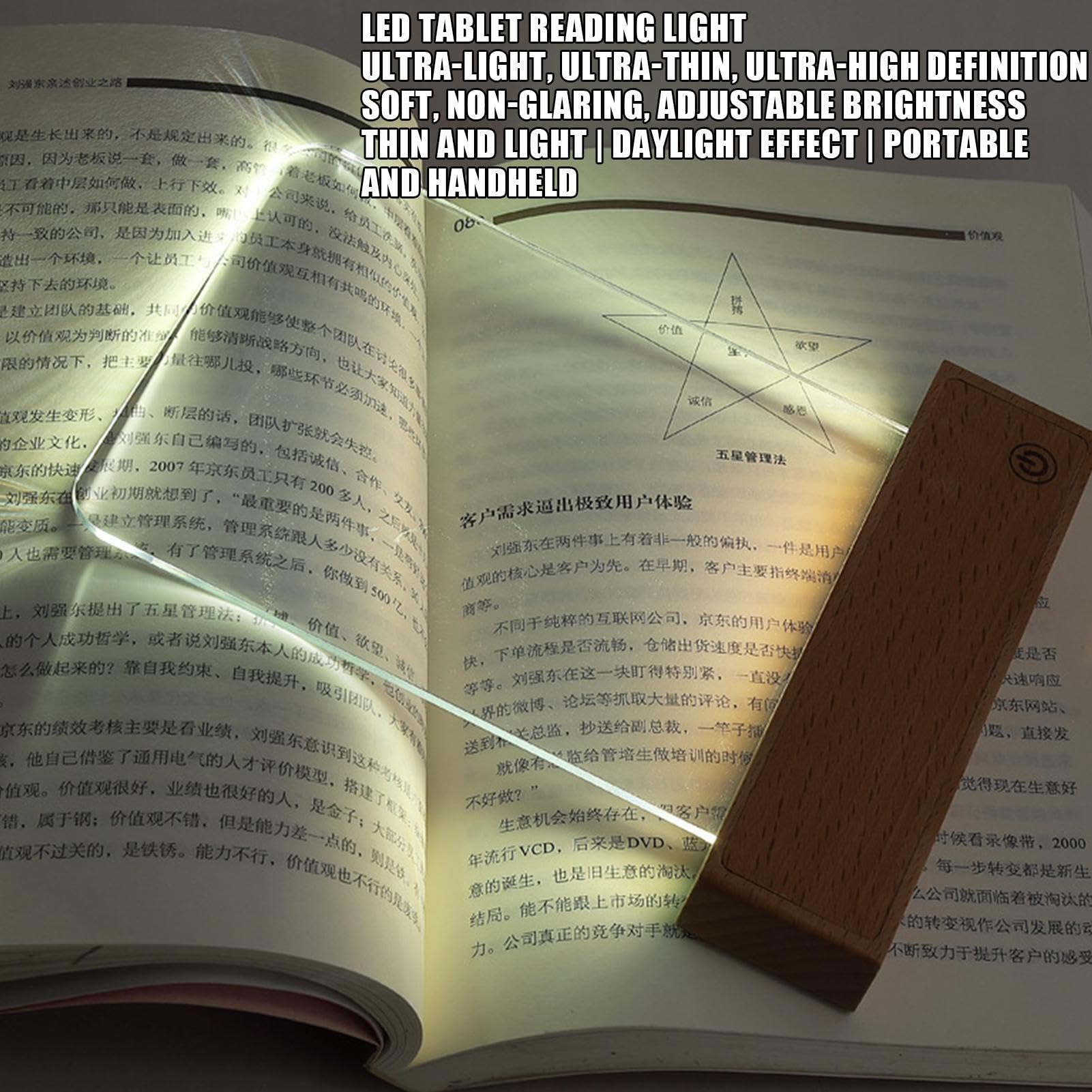 Genérico Luz Plana para Libros Lámpara Recargable con 3 Colores | Luz de Lectura LED con Brillo Regulable Clara y para Dibujar para la Cama para Lectores, Niños, Adultos, para Estudio,