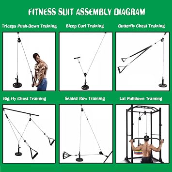 LAT and Lift Pulley System, DIY Fitness Home Gym Equipment for Triceps Pull Down, Biceps Curl, Back, Forearm, Shoulder-Home Gym Equipment