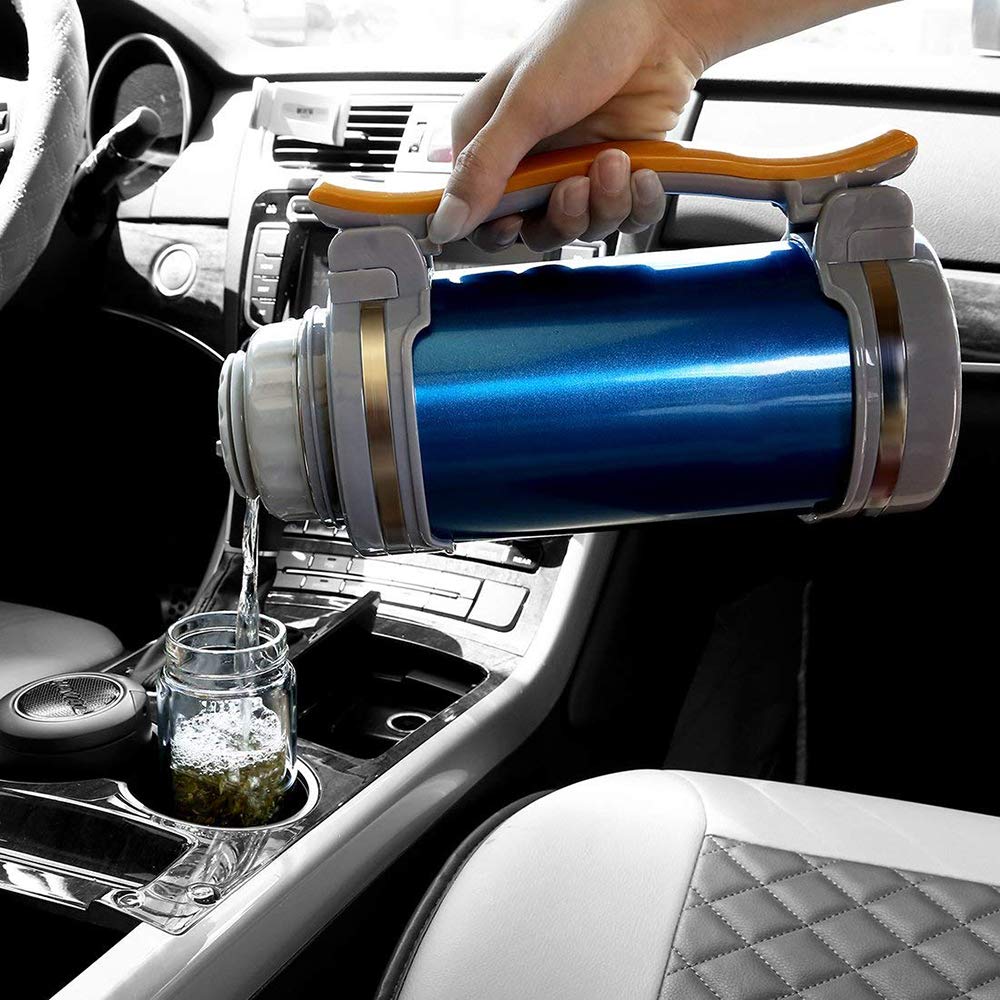Termo de Viaje 2/2.6 litros, Botella de Agua Acero Inoxidable sin BPA, Camping o Senderismo. Caliente o Frio más de 24 Horas, Agua, Café, Leche, Té o Mate (blue,2600ML)
