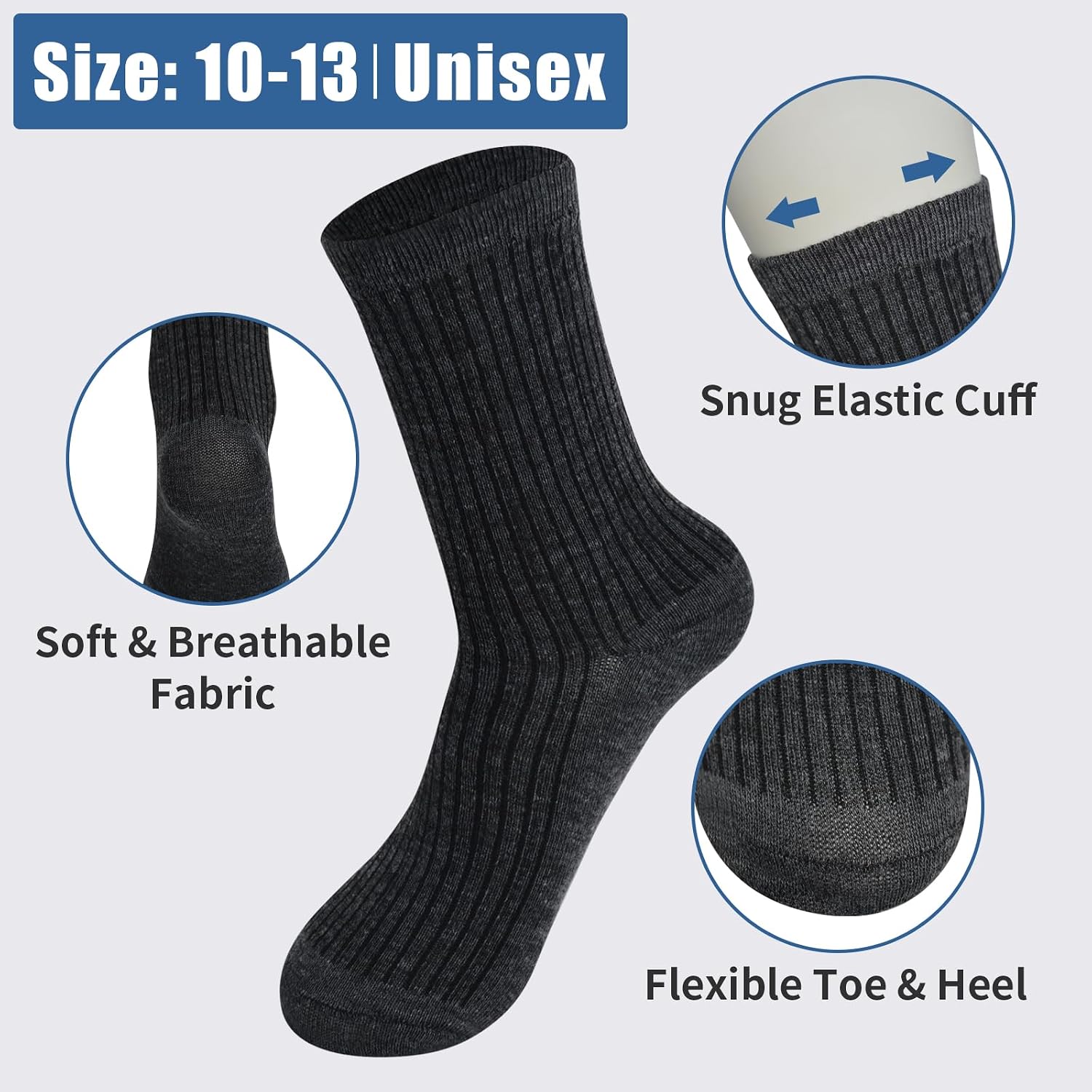 120 Pairs Crew Socks for Men & Women Casual Sports Charity Gift Donation Unisex