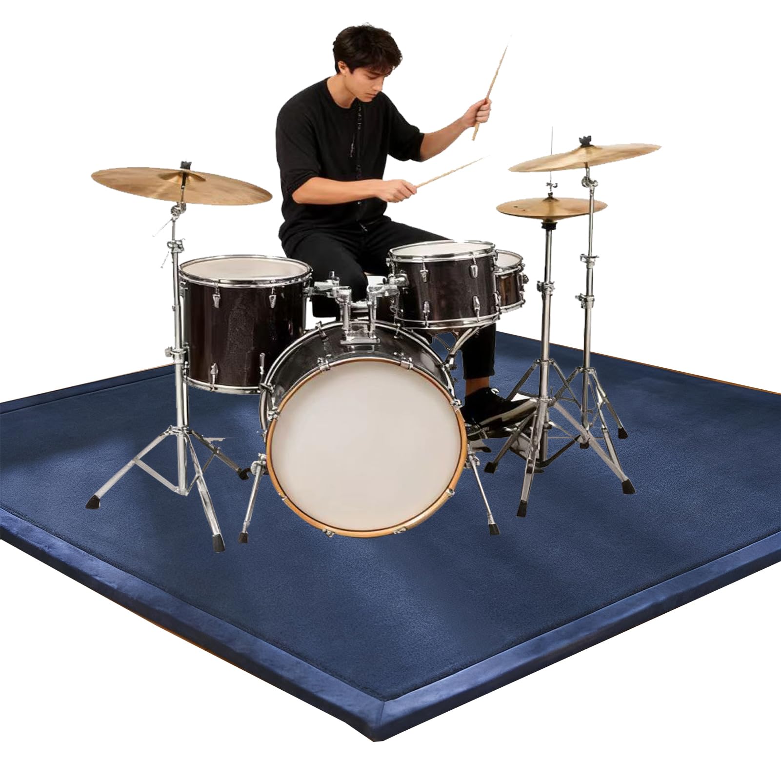 Tappetino Insonorizzato Batteria, Antiscivolo Tappeto per Batteria, Carpet Drum Mat, Tappeto per Batteria e Strumenti a Percussione, Tappeto Batteria Elettronica 120x80cm/47.24x31.5inch