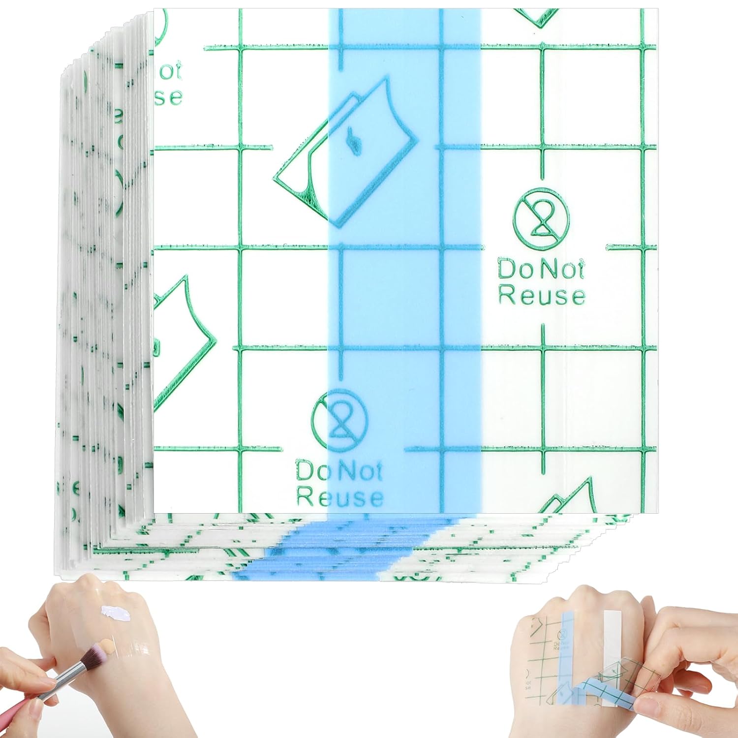 100 Pcs Makeup Hand Single Use Mixing Palette Set Disposable Foundation Mixing Tray Adhesive Transparent Artist Cosmetic Waterproof Palette Tape Supplies for Women Girls Daily Use 100 Pcs Makeup Hand Single Use Mixing Palette Set Disposable Foundation Mixing Tray Adhesive Transparent Artist Cosmetic Waterproof Palette Tape Supplies for Women Girls Daily Use