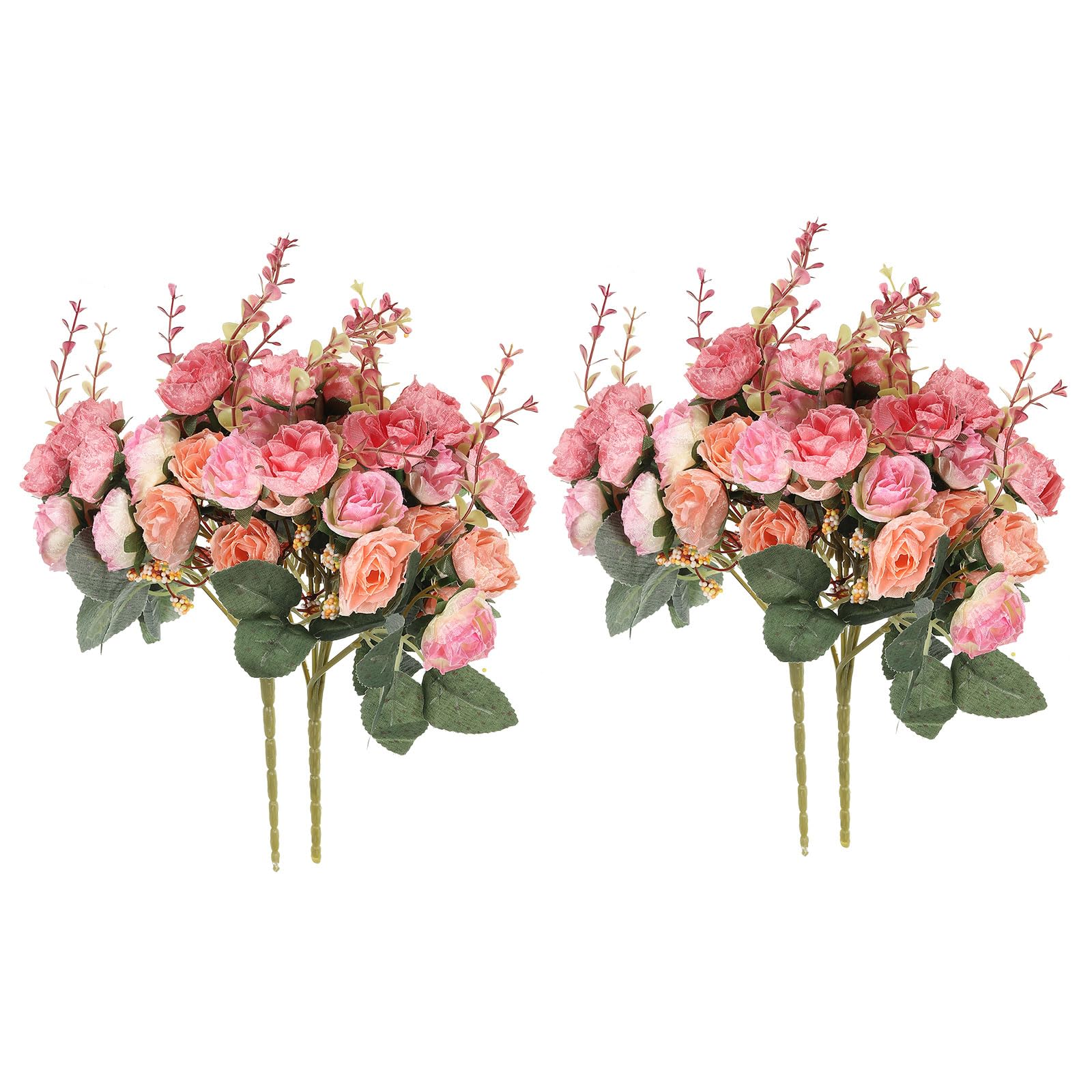 PATIKIL 7 Branch 21 Heads Artificial Silk Mini Rose with Stem