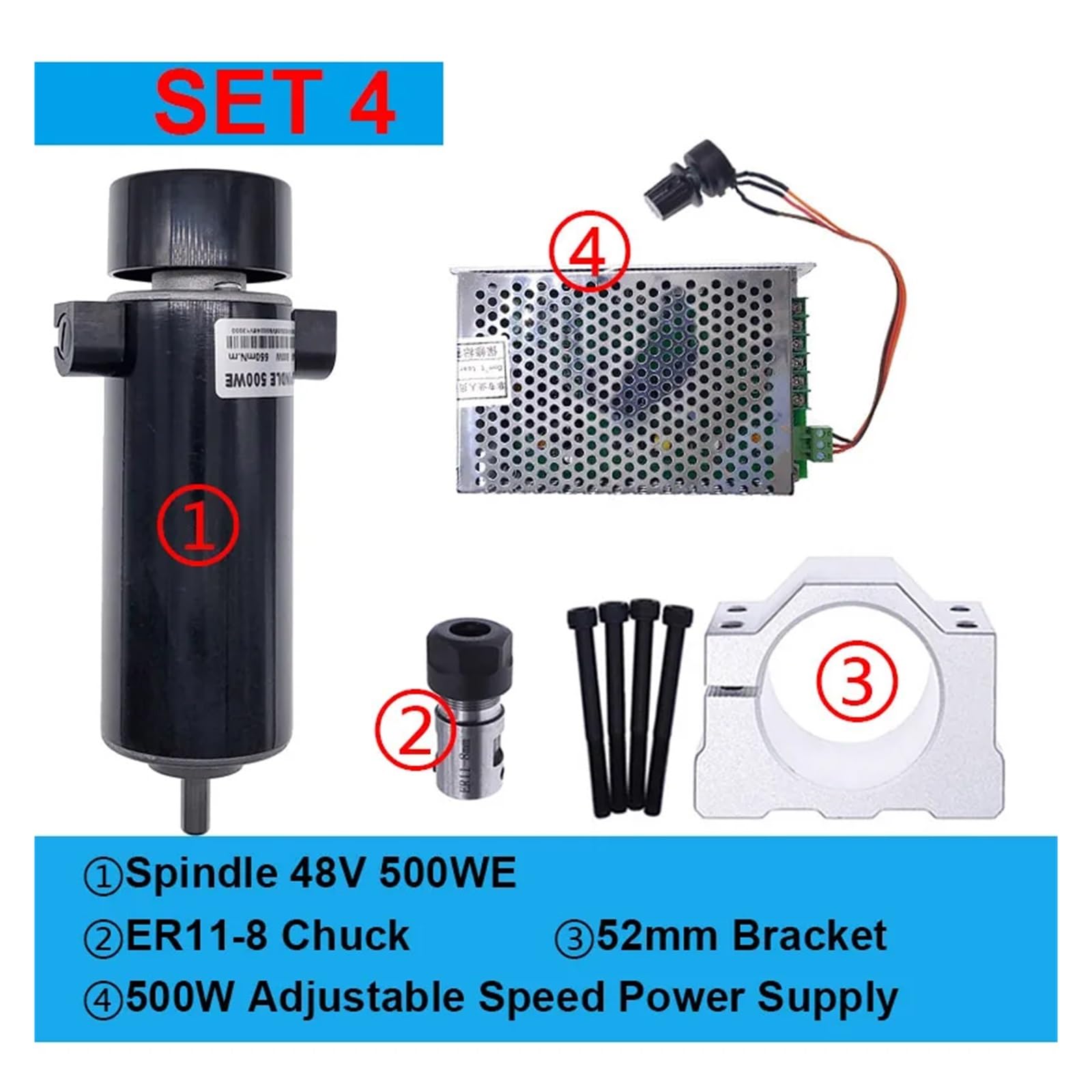 48V 500WE machine tool spindle group 0~60VDC adjustable speed governor power supply 110VAC and 220VAC(48V 500WE 4)