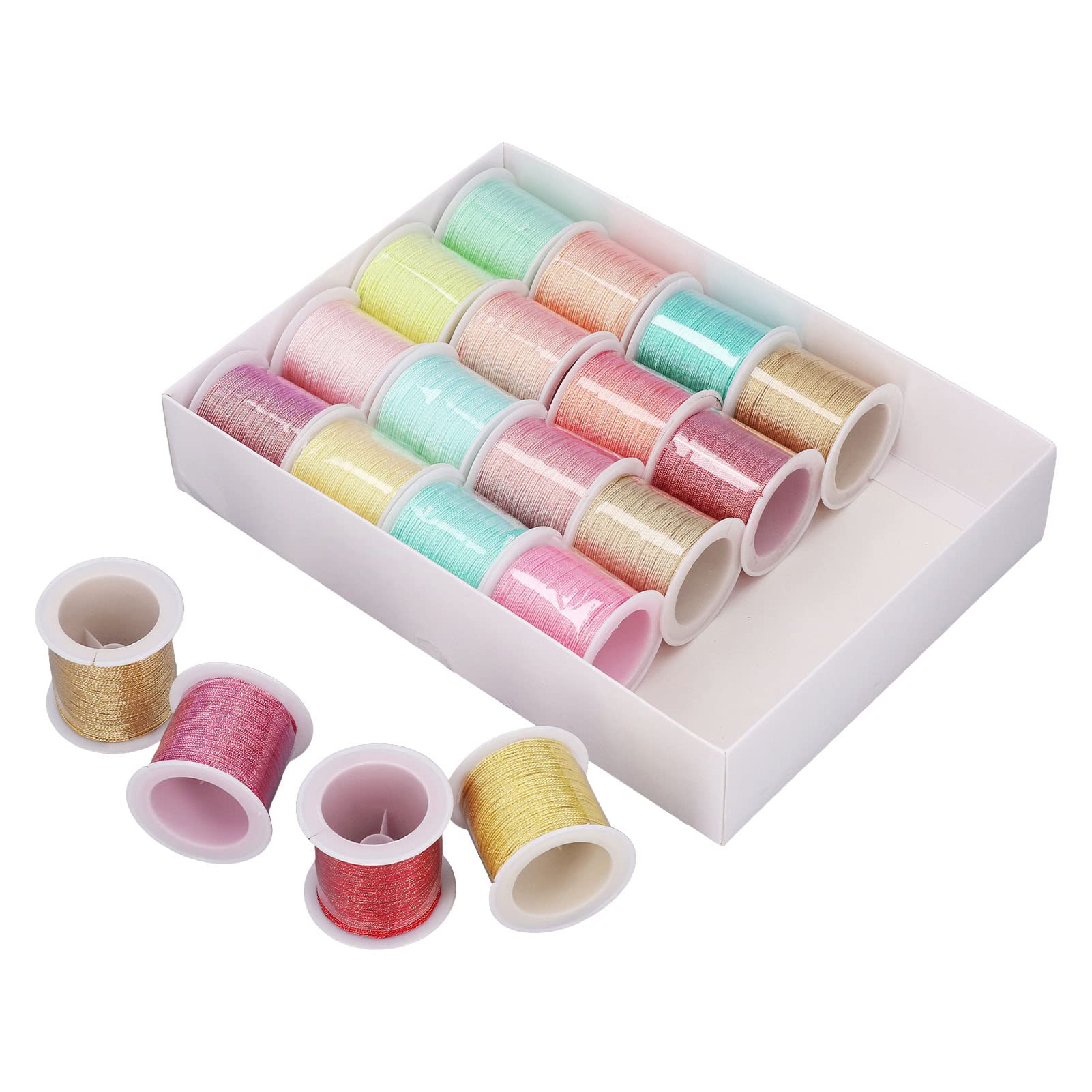 Juego de Regalo de Hilo de Bordar de 9 Hebras, 20 Piezas de Colores Vibrantes para Coser a Mano, Manualidades, Poliéster, 35 M