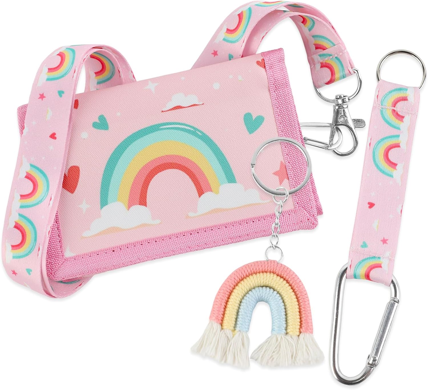 Children's Neck Pouch Purse Boys Girls Purse Children with Key Ring and Lanyard