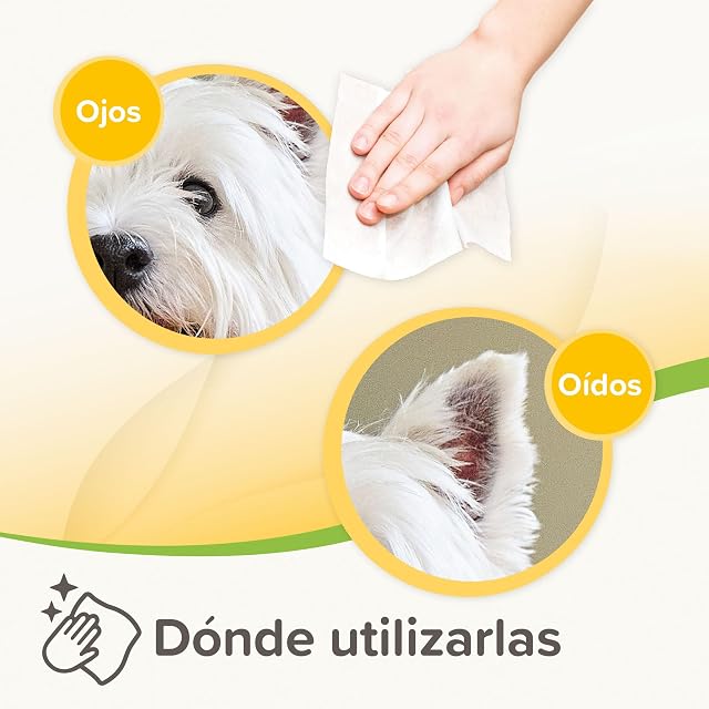 Foto 4 de 5 de Beaphar Toallitas húmedas biodegradables para la Limpieza de Ojos y oídos - para Perros y Gatos