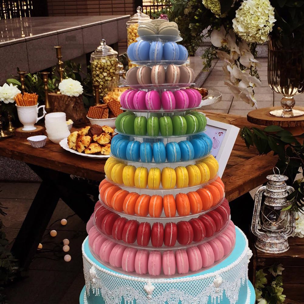 Présentoir à Macaron Transparent à 10 Niveaux - Plateau Rond pour