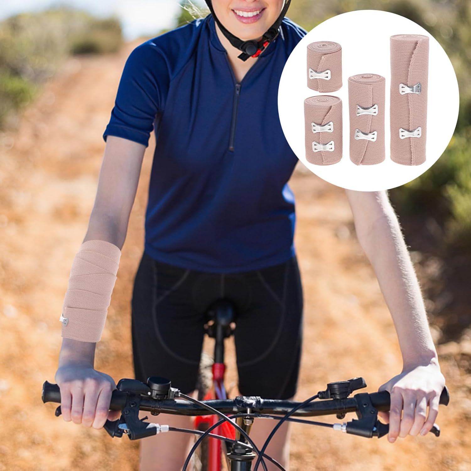 4pcs Elastic Knee Support Bandages Breathable Compression Wrap for Sports Injury for First Aid and Fitness Activities