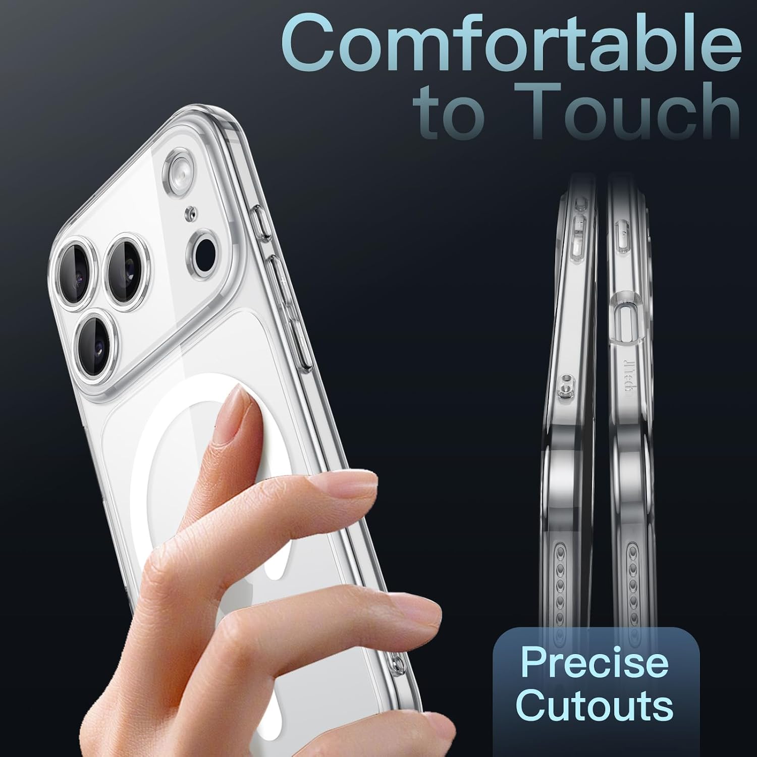JETech Magnetic Slim Case for iPhone 18 Pro Max, Clear image 4