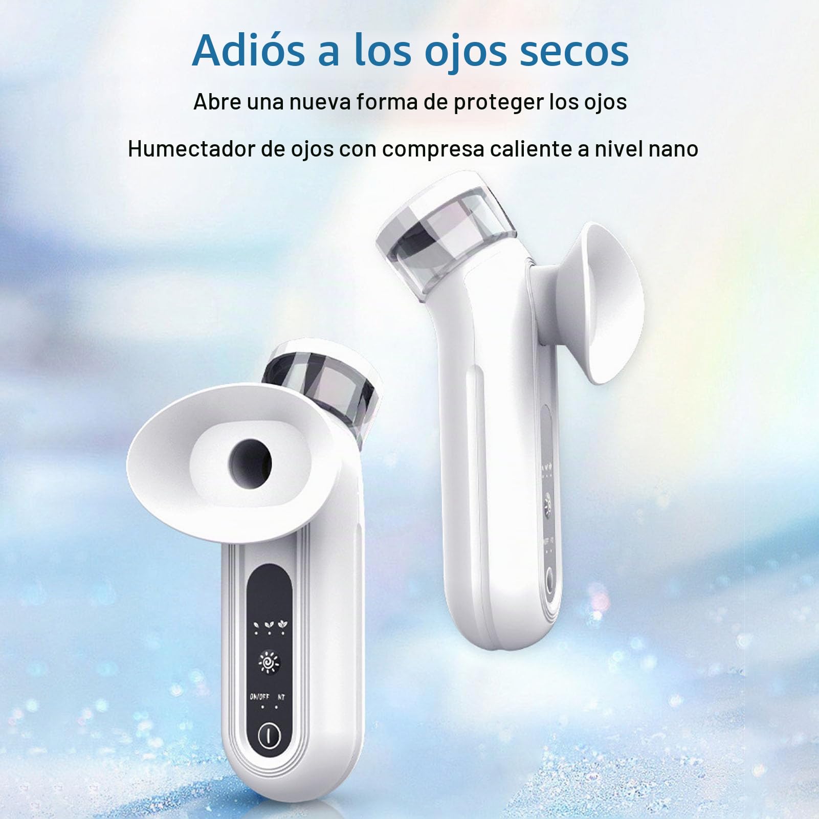 Nano Mist Sprayer, Nano Eye Mist Sprayer Dispositivo de Vapor para Ojos Secos y Cara Compresa Cálida Recargable Alivio de Niebla Facial Ojos Secos Niebla Facial