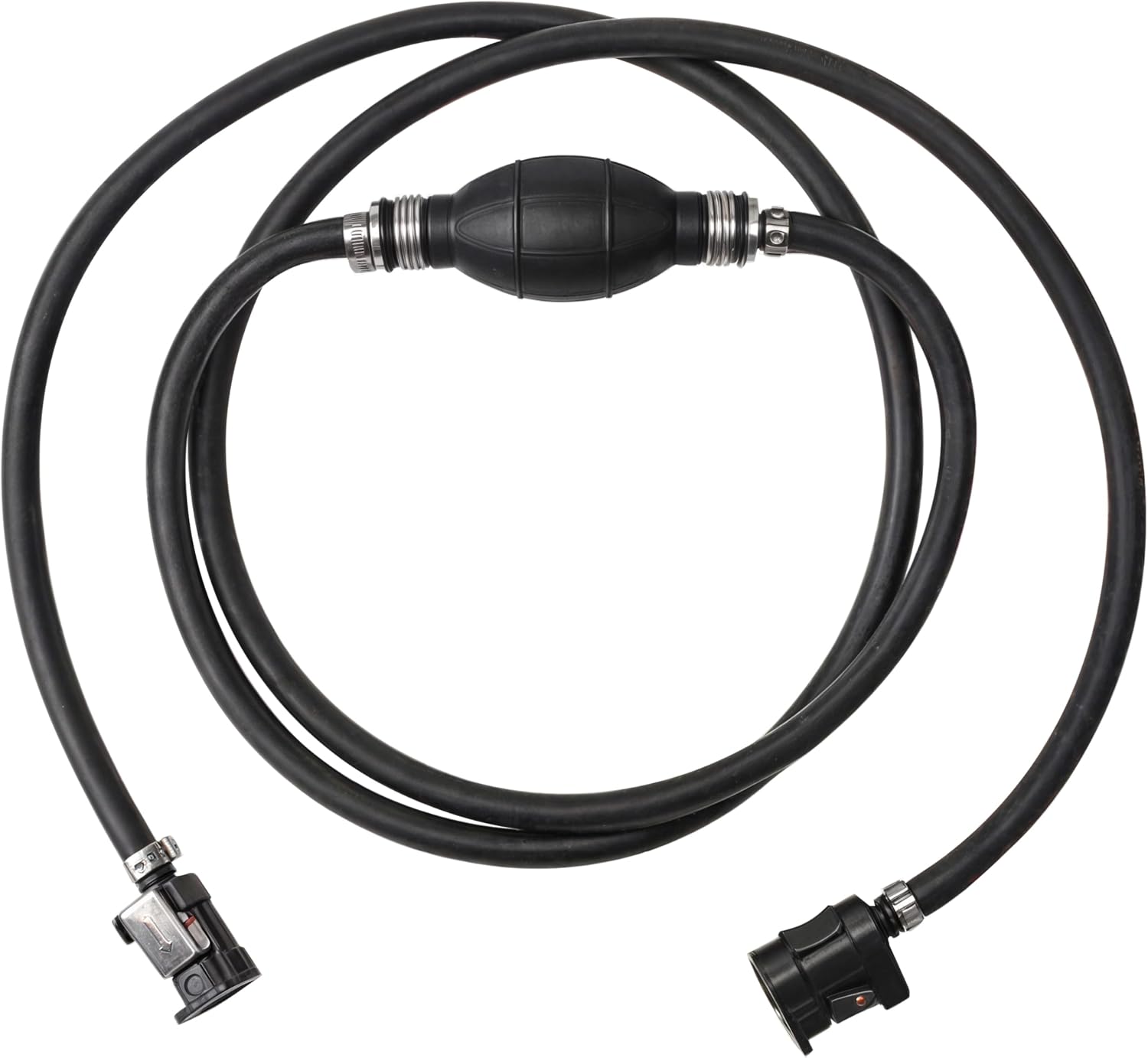 5/16 Inch Fuel Line Connector, 8mm Marine Boat Outboard Gasoline Oil Hose Assembly with Primer Bulb for Evinrude, Johnson Boat, Yamaha, Fuel Tank Fittings for Boat Motor RVs, Universal Steel Clamps