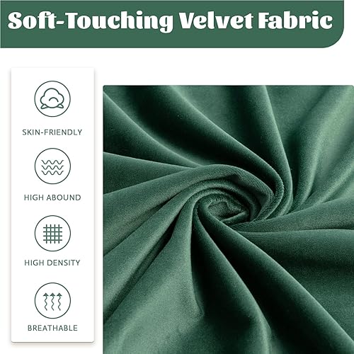 Miniatura 5 de Furniliving Taburetes de bar de 30 pulgadas de altura de mostrador, taburetes de cocina redondos de terciopelo de mediados de siglo para isla,