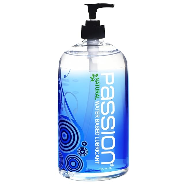Passion Natural Water-Based Personal Lubricant 16 Fl Oz - Premium Non-Sticky Easy-to-Clean Formula for Smooth Comfortable Use
