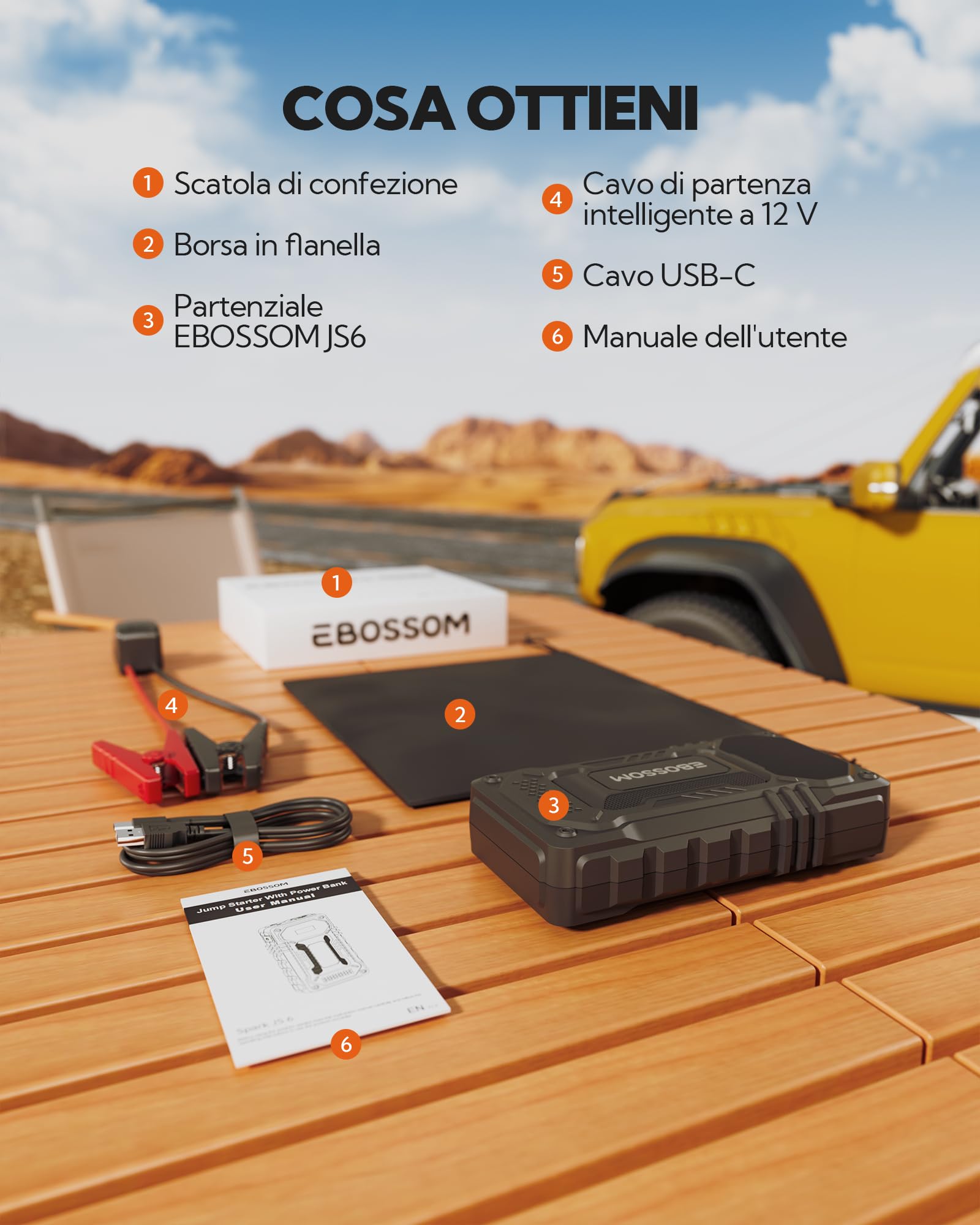 Booster Avviamento Auto, Avviatore Portatile, 12000mAh Avviatore Batteria veicolo, Jump Starter macchina con LED Torcia, Ricarica USB, Kit di Viaggio e Attrezzi di Emergenza