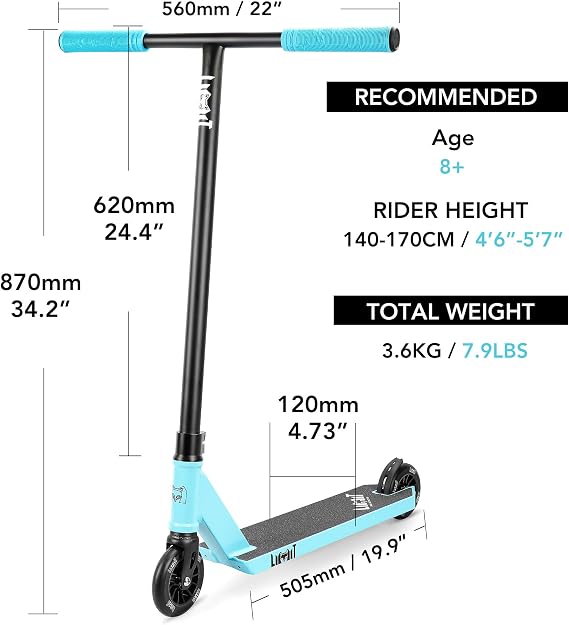 Limit LMT69 Pro Trick Scooter Complete Stunt Scooter Perfect for Teens and Adults Beginner or Intermediate Ages 8+