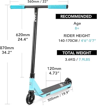 Limit LMT69 Pro Trick Scooter Complete Stunt Scooter Perfect for Teens and Adults Beginner or Intermediate Ages 8+