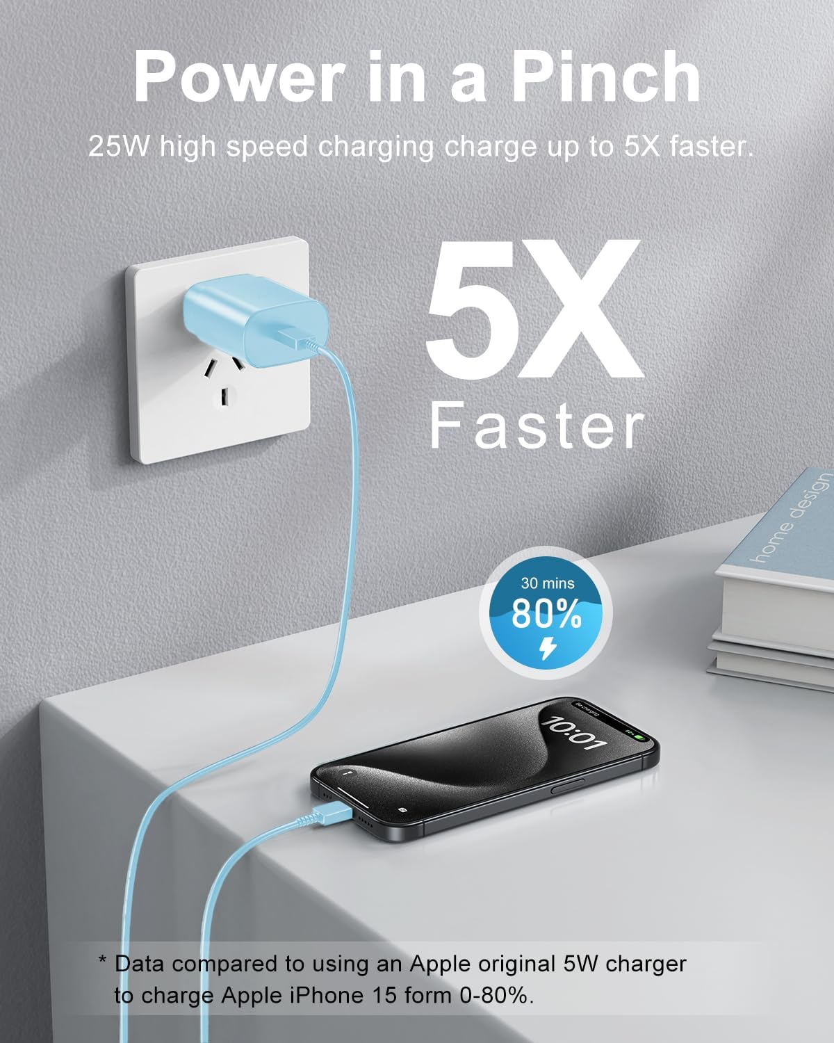 Type C Charger Fast Charging, 2Pack [10FT&6FT] Long USB C Cable with 25W Phone Super Fast Charger Block Compatible with Galaxy S26+/S25 Ultra,iPhone 18/17/16/Air/Plus/Pro Max/Duo