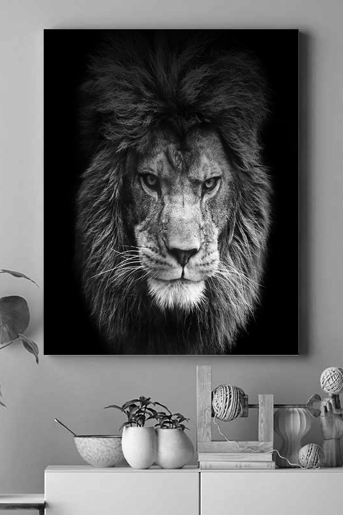 Postermanya (pster14996) Aslan Motivasyon Kanvas Tablo 3 40 x 60
