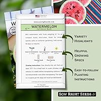 Sow Right Seeds Cal Sweet Bush Watermelon Seeds - Non-GMO Heirloom Mini Melons, Compact High-Yield for Containers & Home Gardens