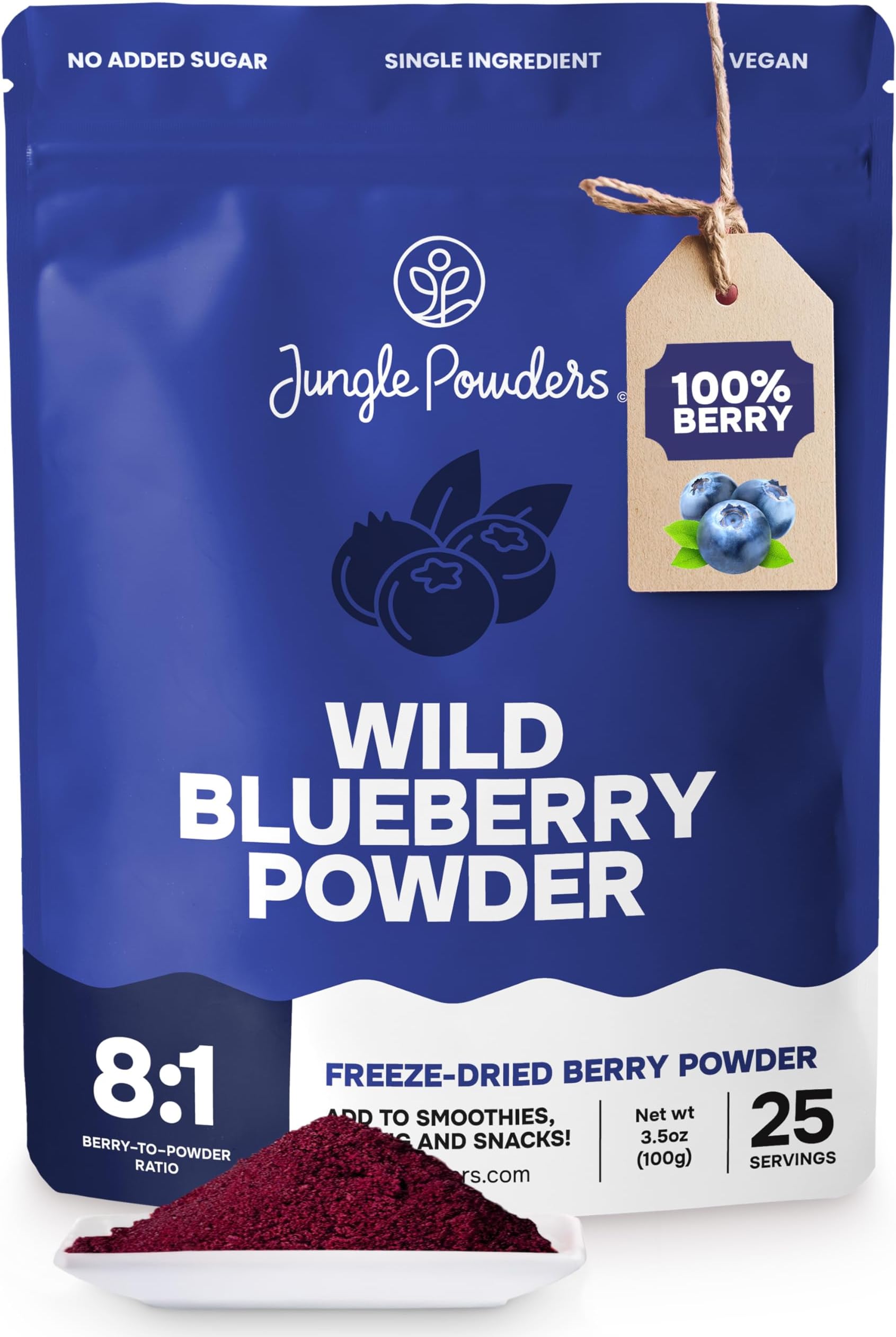 Freeze Dried Wild Blueberry Powder 3.5 Ounce Bag Blueberry Powder For Smoothies Baking Extract Nordic Freeze Dried Blueberries No Sugar Added Additive-Free Bilberry Dehydrated