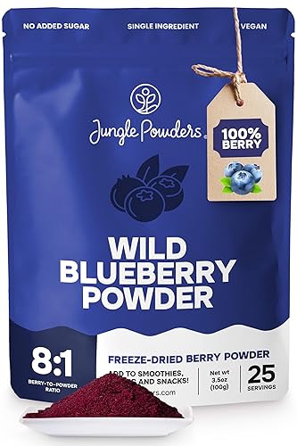 Miniatura 10 de Jungle Powders Polvo de arándanos salvajes, bolsa de 7 onzas, arándanos nórdicos liofilizados, sin azúcar añadido para batidos, aditivos y relleno,