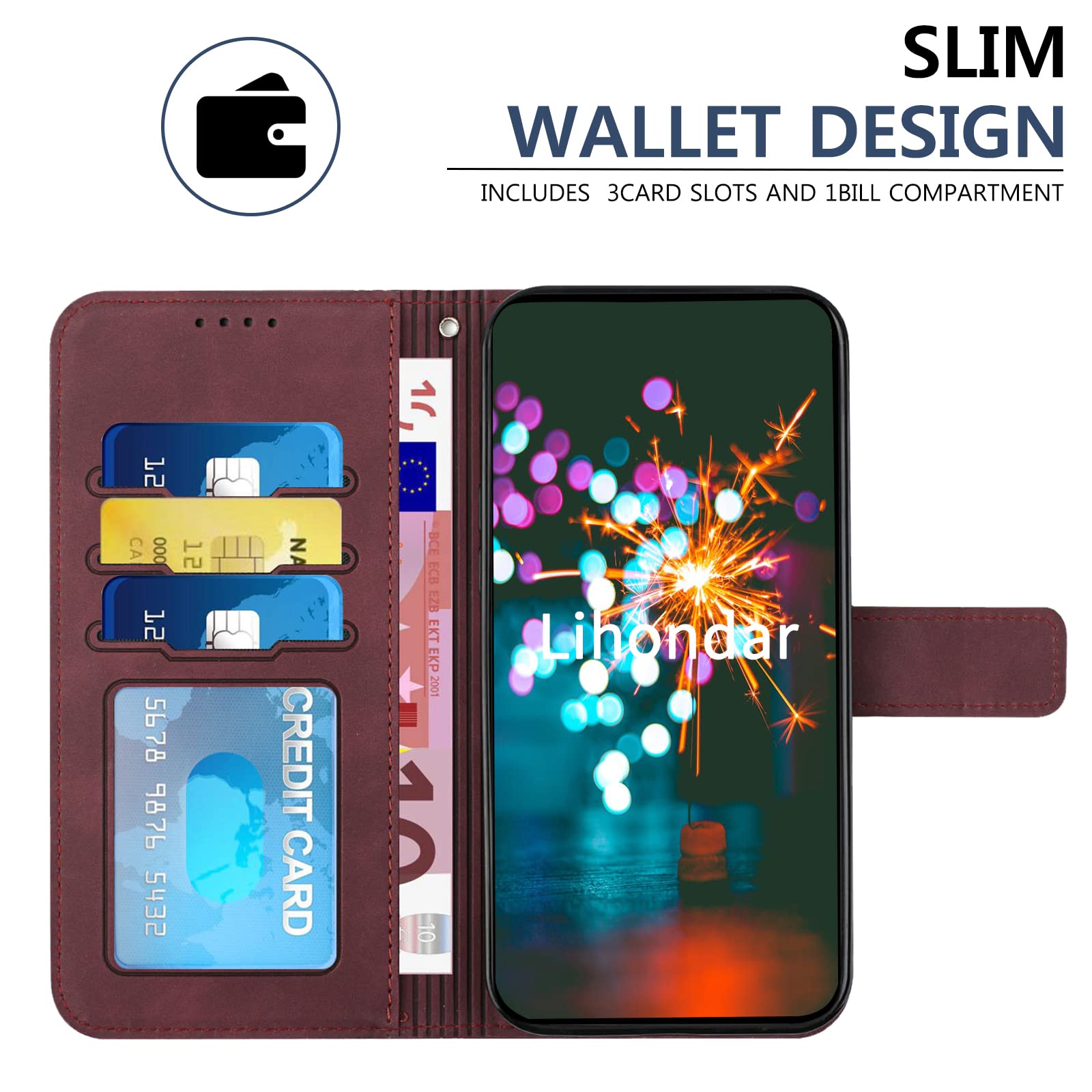 NEXCURIO Funda Tipo Cartera Libro Para Apple IPhone 13 Mini Carcasa Protectora Cuero Flip Cover Case Con Tarjetero Cordón Soporte Plegable Mujer Flores - Azul