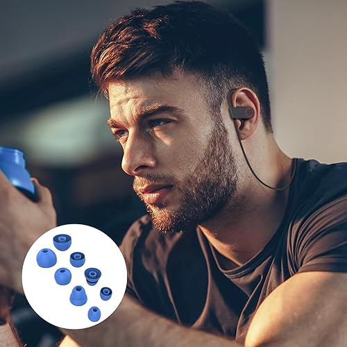 Miniatura 5 de Juego de auriculares de silicona de repuesto compatibles con Beats Powerbeat 2 Powerbeat 3 Auriculares inalámbricos estéreo (4 pares, azul)