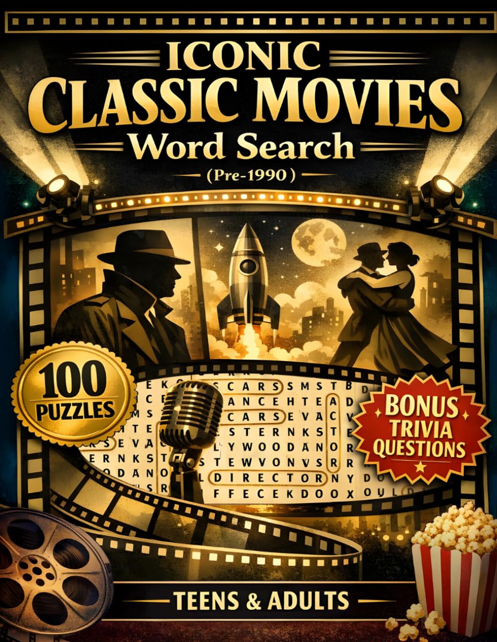 Iconic Classic Movies Word Search: Movies from Before 1990 (Pop Culture Word Searches)