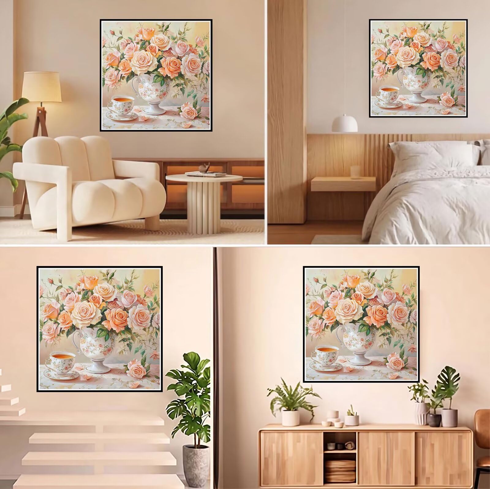 Diamond Painting Adulti, Fiore Diamond Painting Kit Completo, 5D Pittura Diamante Bambini Attività Manuale Creativa e Idea Regalo, Diamantini Crystal Art Tela Fai Da Te Kit 90x90cm Rosa FX#633