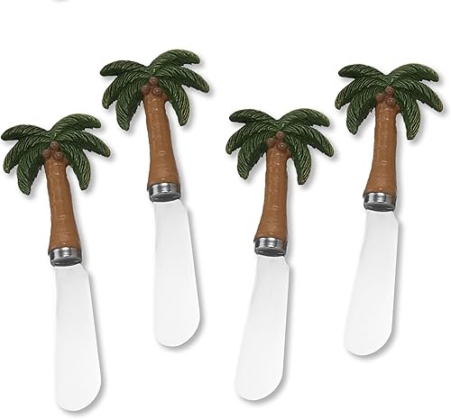 Supreme Housewares Esparcidores de queso de palmera, asas de resina pintadas a mano con cuchillas de acero inoxidable para untar queso crema,