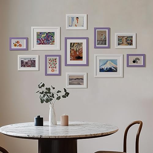 Vista 459 de eletecpro Juego de 10 marcos de fotos de 8.5 x 11 pulgadas, collage de fotos, decoración de pared, fotos de 5 x 7 con paspartú o de 8.5 x 11 Negro