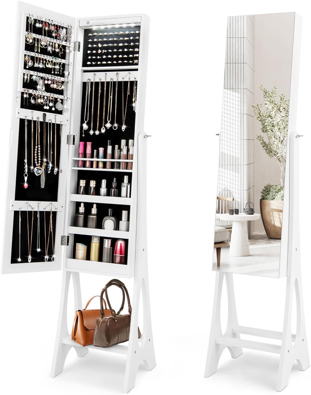 SONGMICS Jewellery Organiser, Freestanding Jewellery with Full