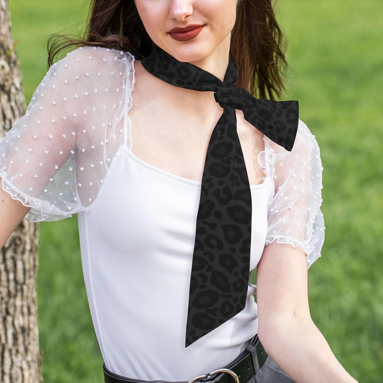 Silk Scarf For Women Lightweight Fashion Neck Silk Satin Scarves For Sleeping Handbags Scarf image 5