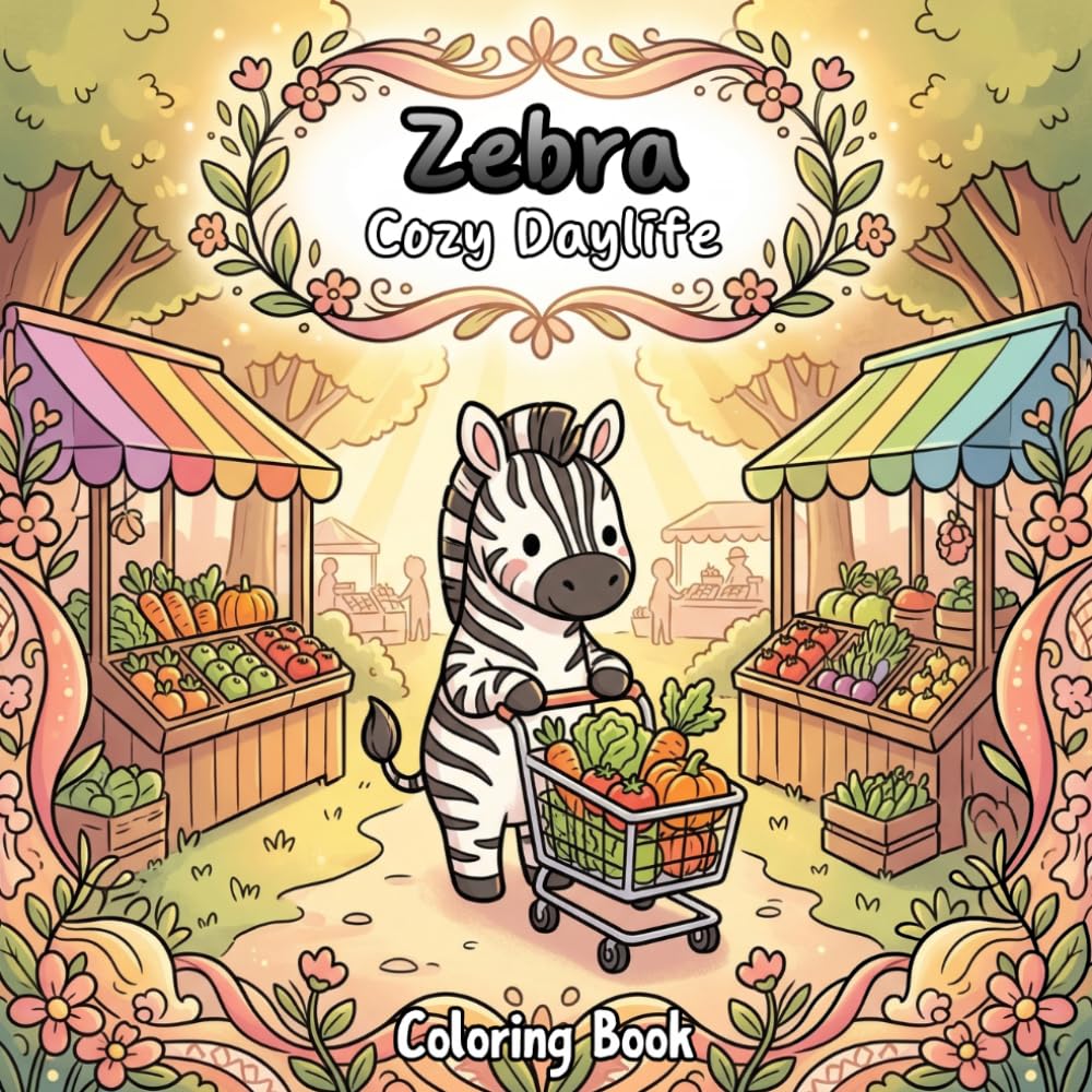 Zebra Cozy Daylife: Coloring Book Featuring 50 Cute Zebra Pages For Kids And Adults. Enjoy Adorable Animals In Cozy Daylife Scenes, Perfect For ... Color, Bringing Hours Of Fun And Creativity.