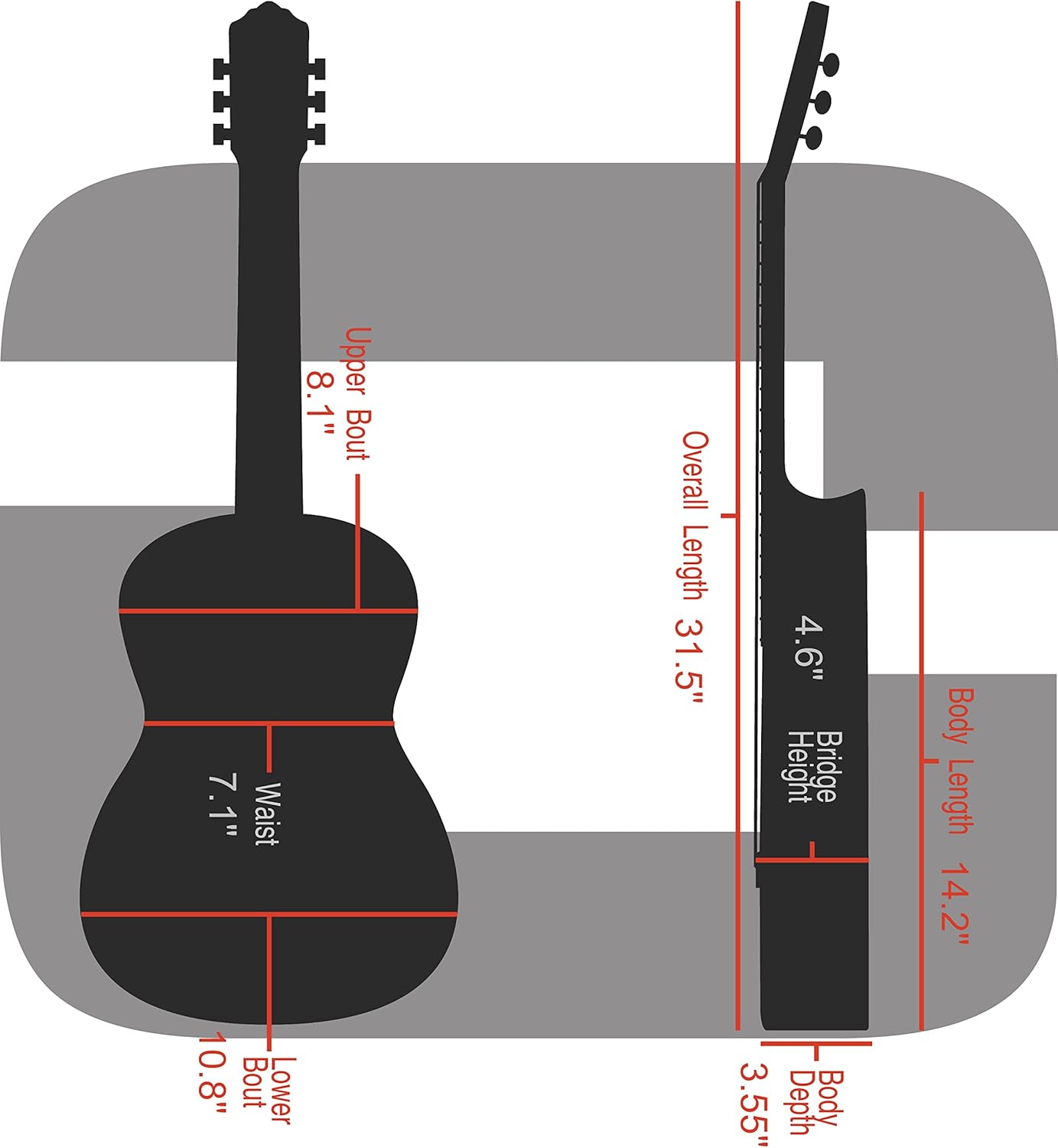Crossrock Fiberglass Case for Baritone Ukulele with TSA Lock and Removable Shoulder Straps -Yellow(CRF2020BUYL)