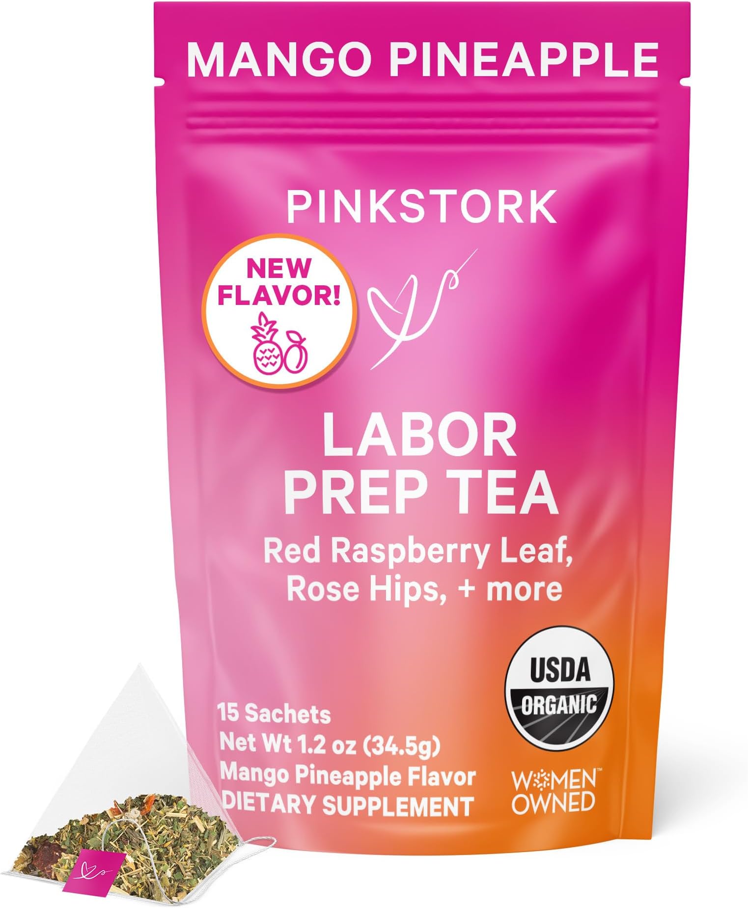 Pink Stork Organic Red Raspberry Leaf Labor Prep Tea