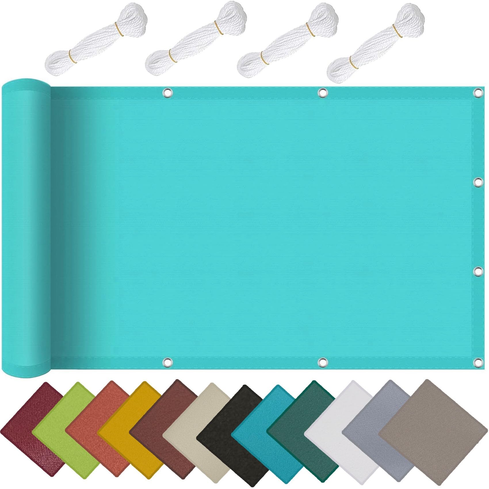 Auvent de protection UV bleu ciel pour des repas conviviaux sur la terrasse