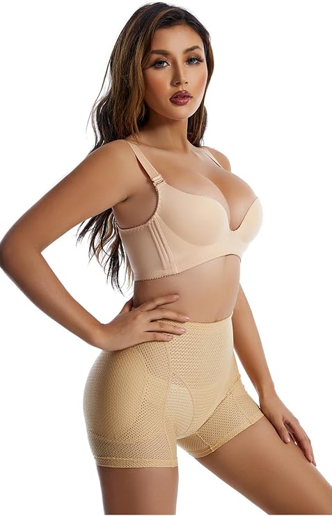 ISCBAFYX Women Butt Lifter Panties - Beige Hips Cushion Padded Briefs Shapewear, Corset Control Knickers Body Shaper Buttock Mesh Little Hole Underwear