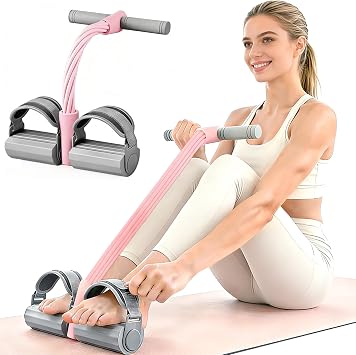 6 Tube Pedal Resistant Band, Natural Rubber Foot Pedal, Fits All Foot Sizes, Fitness Resistance Band for Abs, Waist, Arms and Legs