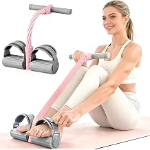 Adjustable Ankle Strap Bands Resistance with Handles, Upgraded 6 Tube Pedal Resistant Band, Natural Rubber Foot Pedal, Fits All Foot Sizes, Fitness Resistance Band for Abs, Waist, Arms and Legs