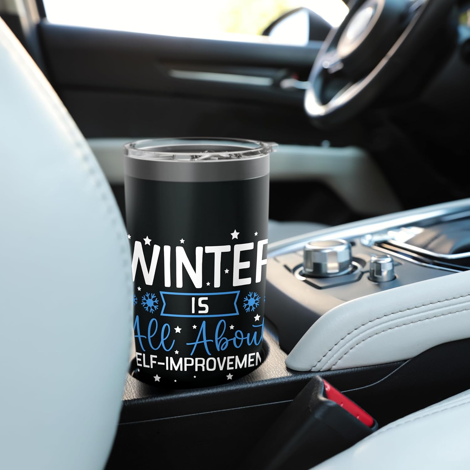 Winter About Self-Improvement Resolution Humorous Stainless Steel Insulated Tumbler