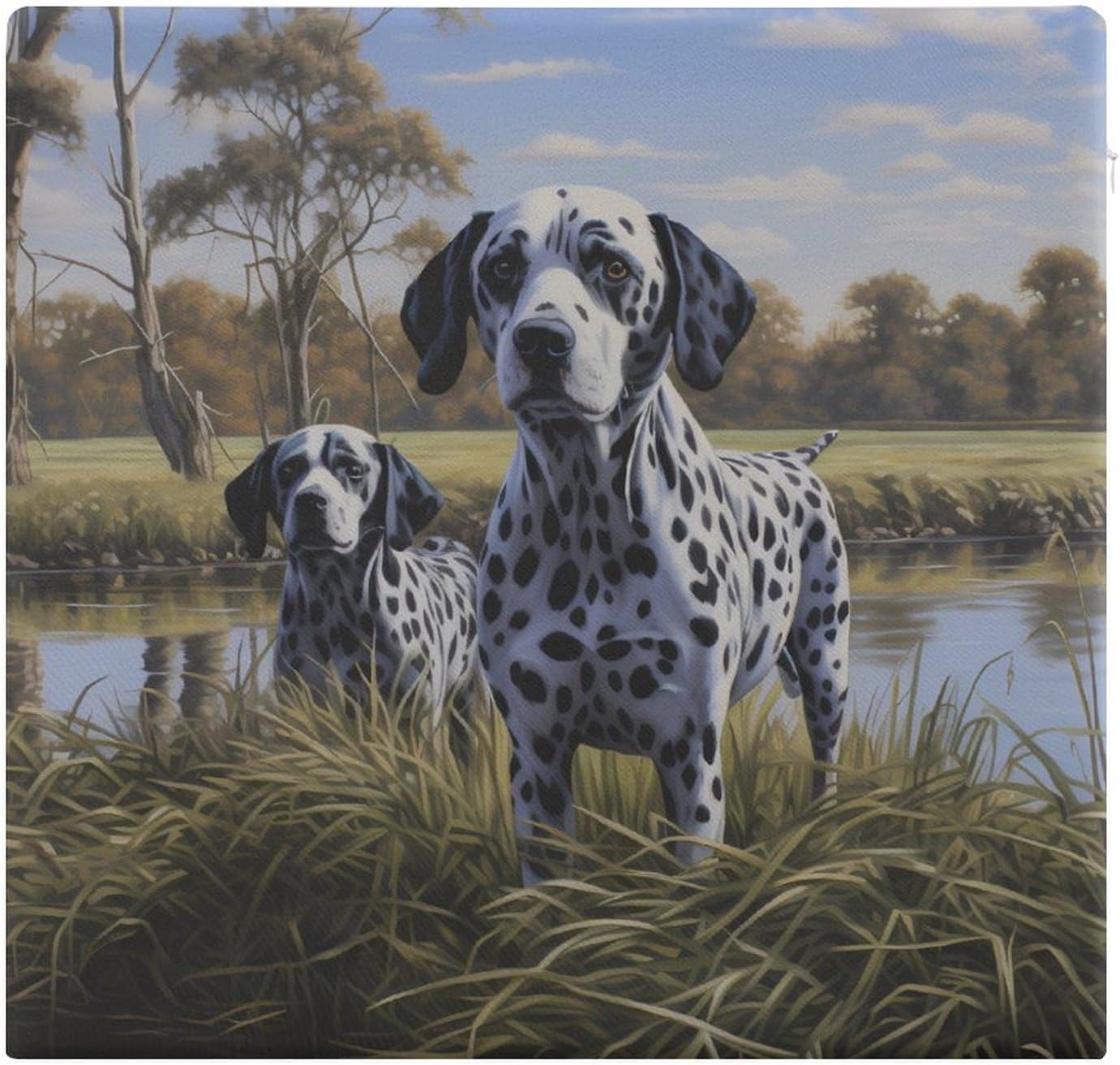 Funny Dalmatian Dog Floor Pillow Meditation Yoga Cushion Square Chair Cushion Pillows Seating for Adults