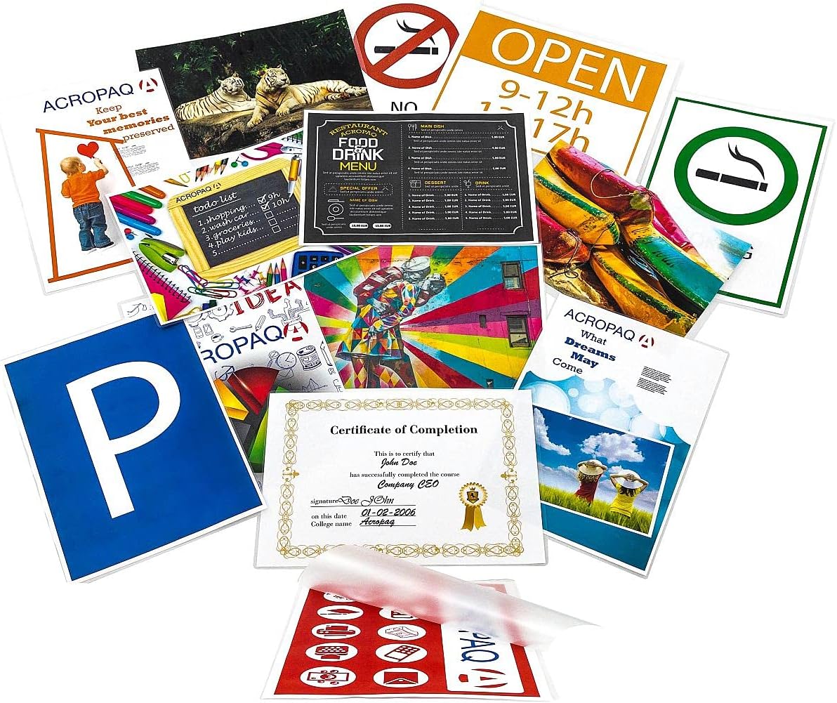 ACROPAQ 100 x Laminating Pouches A480mic, 100 Pieces, Rounded