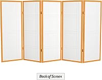 Vista 68 de Pantalla Shoji corta de doble cruz de 4 pies - Negro - 6 paneles