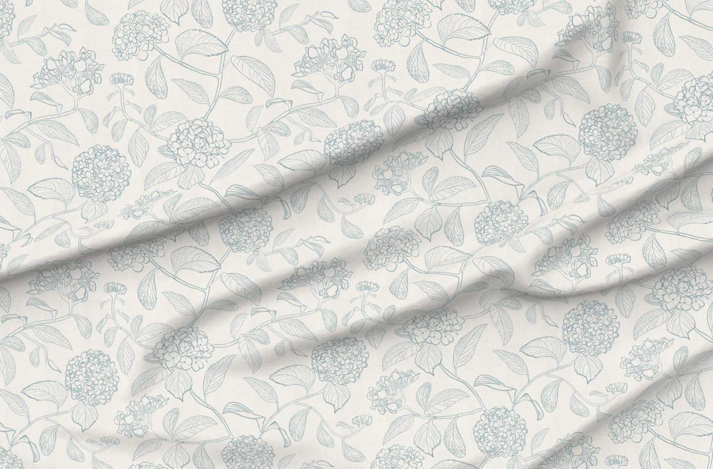 Spoonflower Fabric - Grandmillennial Preppy Floral Botanical Cottagecore Bohemian Coastal Printed on Petal Cotton Fabric Fat Quarter - Sewing Quilting Apparel Crafts Decor